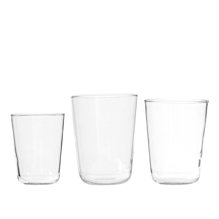 Set 18 pahare, Sticla, 250, 200, 120 ml