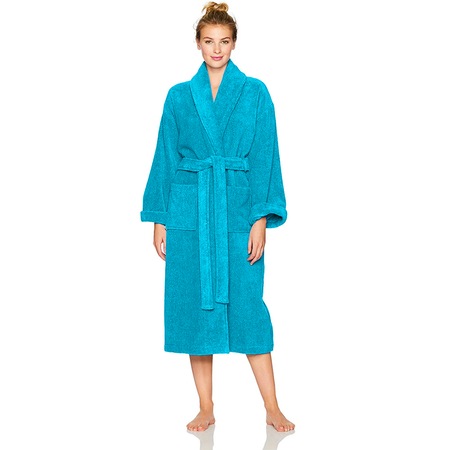 Halat de baie Quasar & Co.®, 550 g/mp, hotel quality, unisex, 100% bumbac, S/M, turcoaz