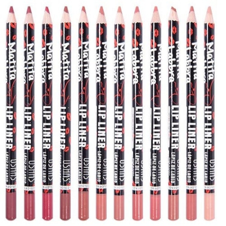 12 darabos ajakceruza készlet, Ushas, ajakceruza, ajakceruza