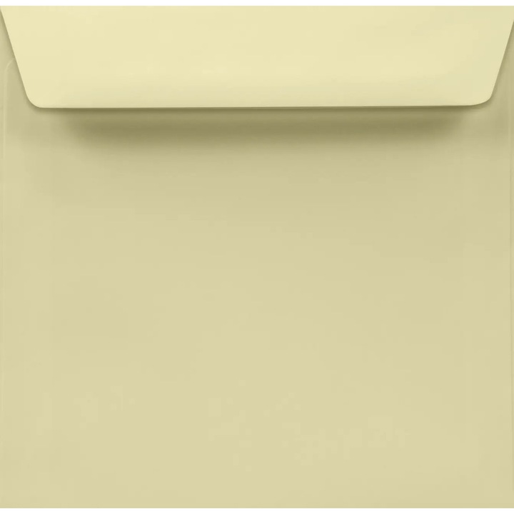 Set de plicuri decorative netede patrate, Netuno, Arena, K4, 170x170mm, Banda detasabila, 120g/m2, Hartie, crema, 50 buc