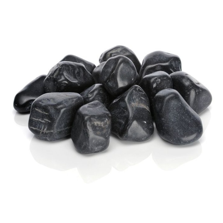 Комплект декоративни мраморни камъчета - черни