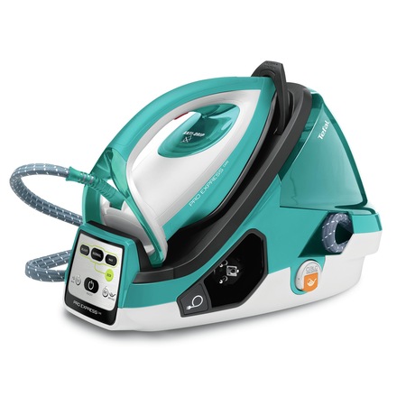 Statie de calcat Tefal GV9070E0 Pro Express Care, 2400W, 500g/min, 120g/min, Talpa Autoclean Durilium, 7.2 bari, 3 setari, Protect System, 1.6l, Alb/Verde