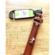 Természetes bőr nyakörv és kölyökkutyás kiegészítő, Nunbell Professional, 40 cm, barna