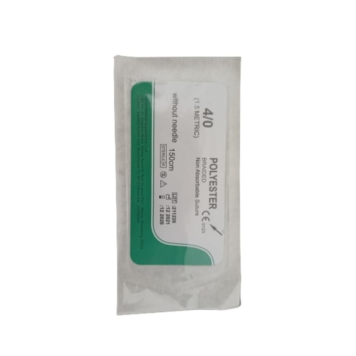 Varrócérna, 12 db, POLIÉSZTER, USP 4/0 tű nélkül, 150 cm