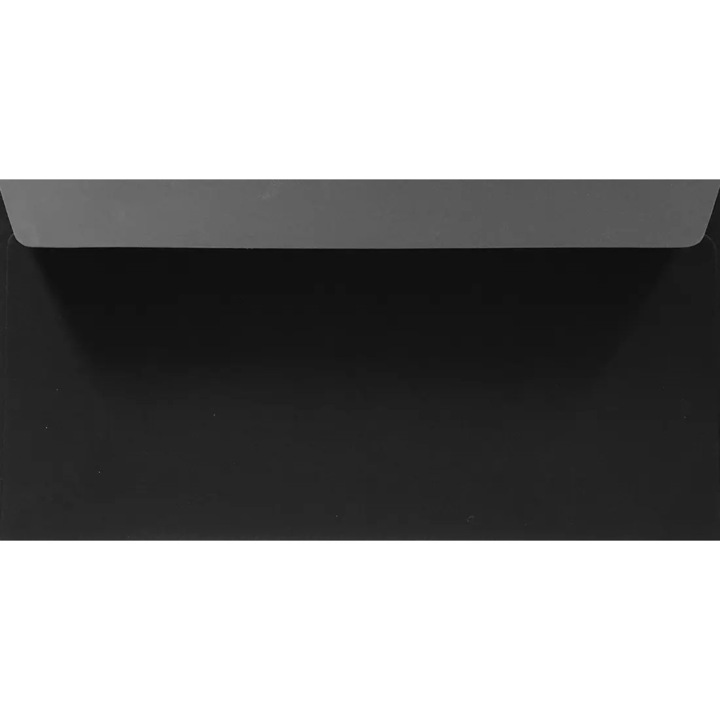 25 db DL dekoratív boríték készlet, 11x22 Plike Black, 140g