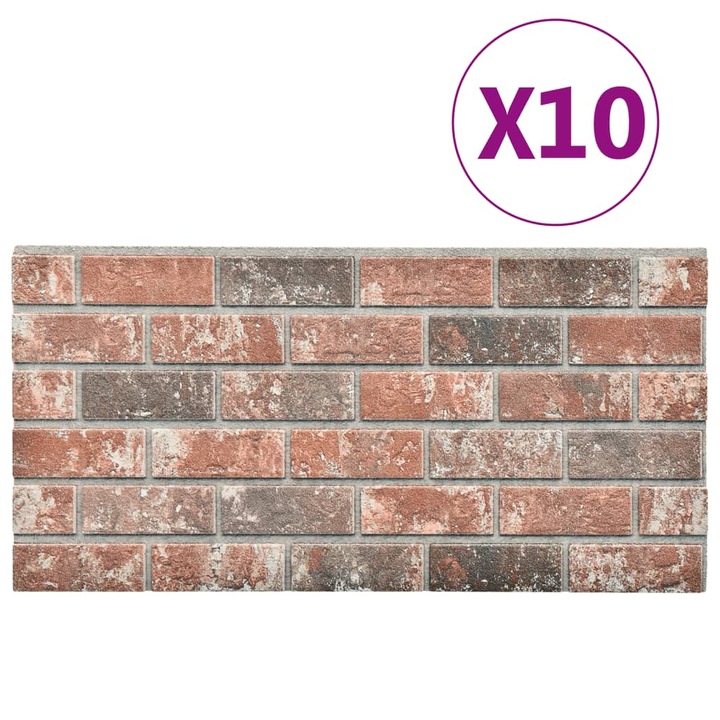 vidaXL 10 db EPS 3D fali panel sötétbarna-szürke tégladizájnnal 332922