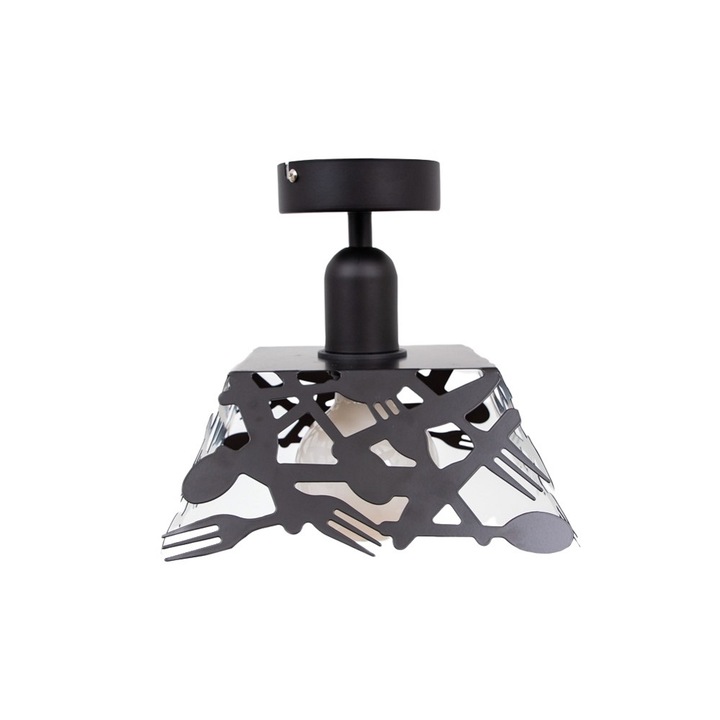 Pendul Deco Republic "Furculescu" fructiera metalica neagra, E27, 220V