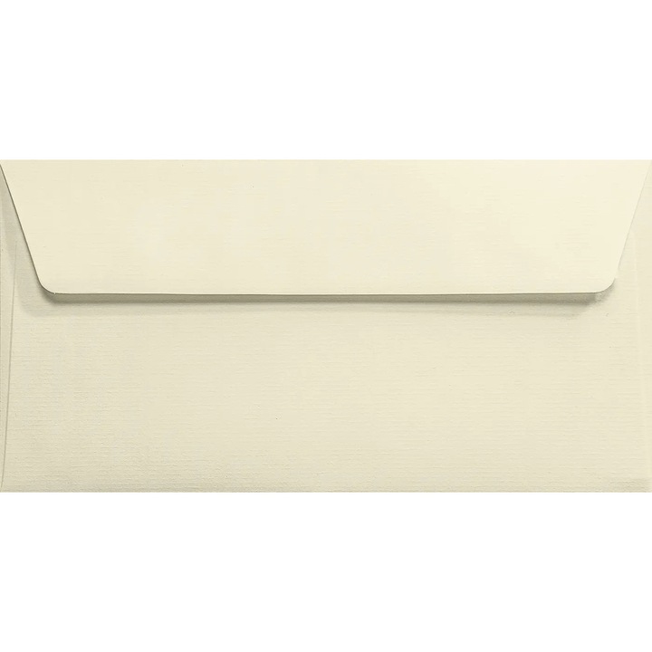100 db-os Bordázott dekoratív boríték DL készlet, 11x22 Aster Laid Ivory ekrü, 120g