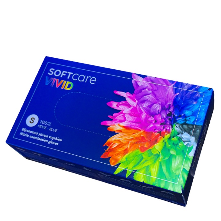 Ръкавици Soft Touch, Нитрил, За еднократна употреба, Син, 100 броя, M размер