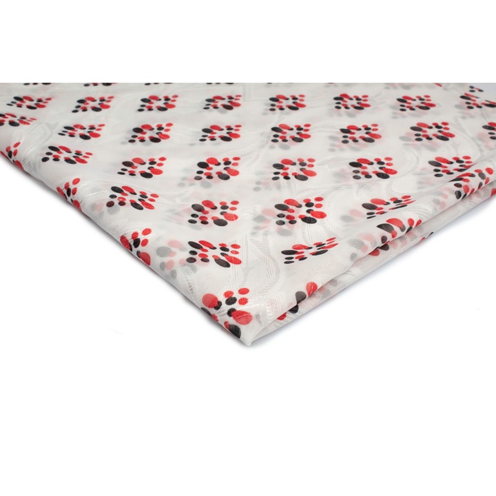 Material tesut, tip Sifon imprimat, modelul nr.2 Crema, 50 cm x 150 cm