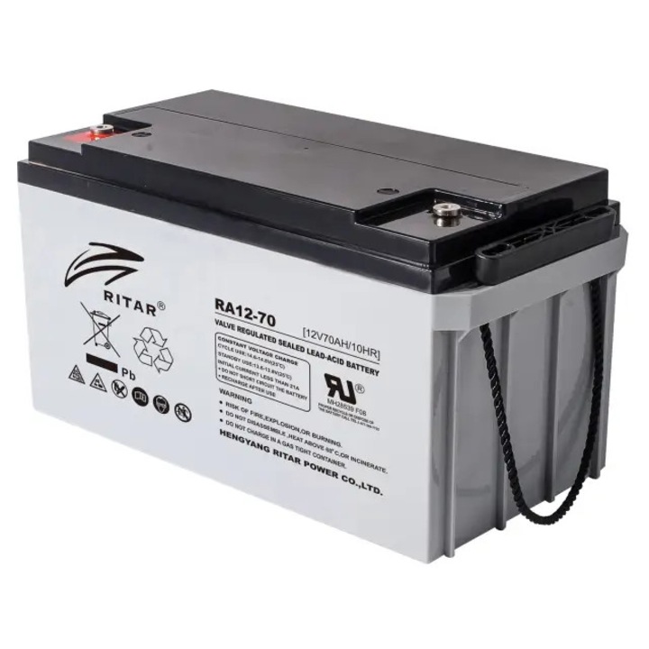 Acumulator cu plumb RA12-70 AGM 12V / 70 Ah - 350 / 167 / 182mm T F11(M6) RITAR