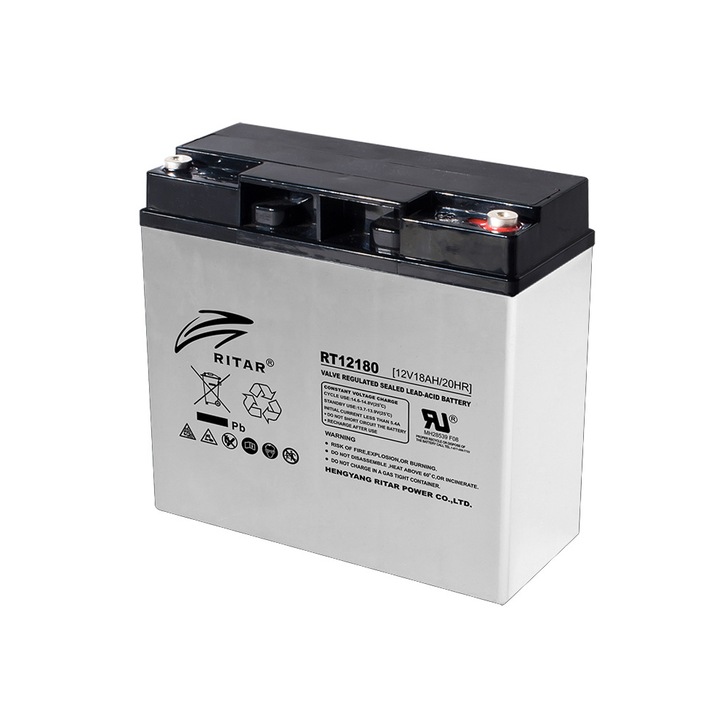 Оловна батерия RITAR, (RT12180) AGM, 12V, 18Ah, 181 /76 /167 mm, F13(M5)