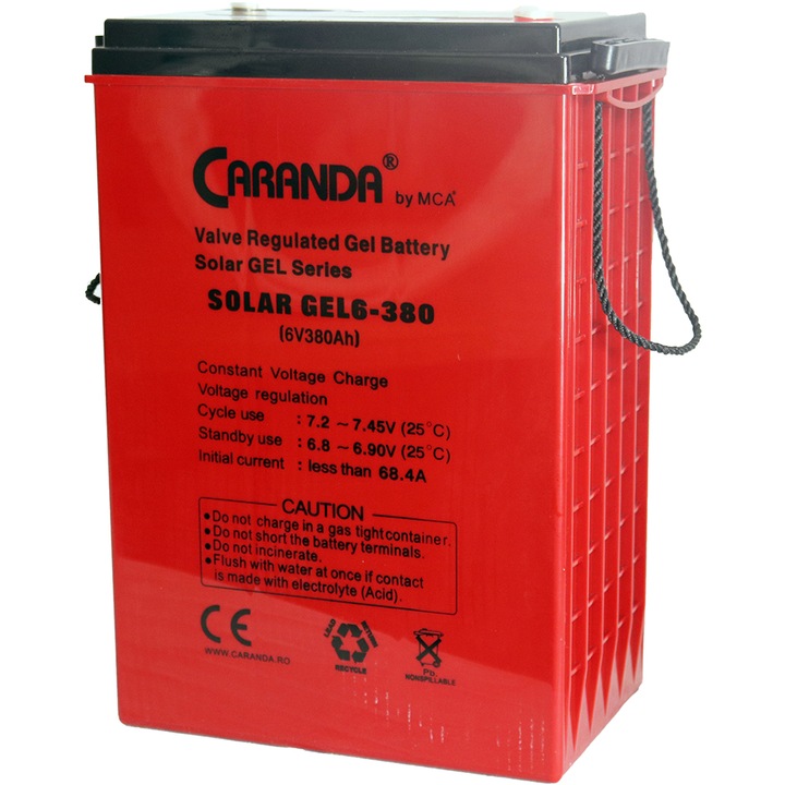 Acumulator SOLAR GEL 6-380, 6V 380Ah, aplicatii solare
