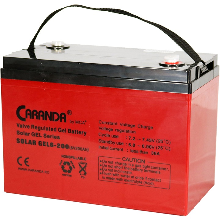 Acumulator SOLAR GEL 6-200, 6V 200Ah, aplicatii solare