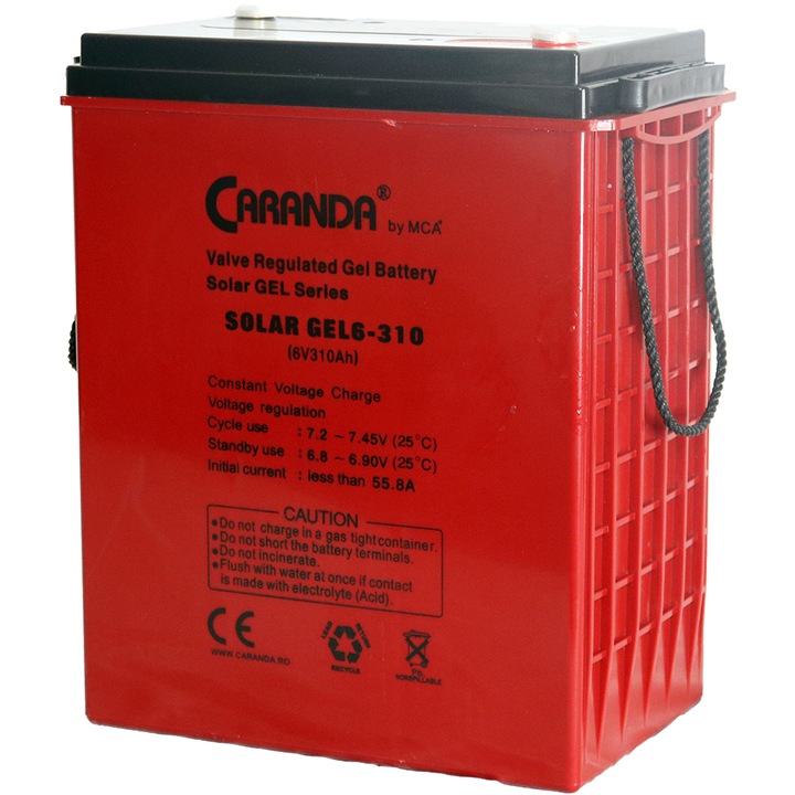 Acumulator SOLAR GEL 6-310, 6V 310Ah, aplicatii solare