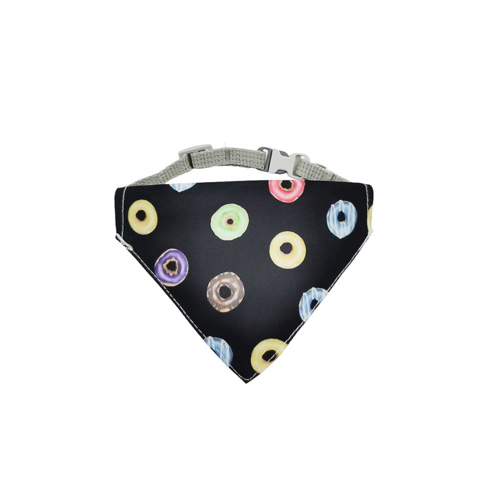 zgarda tip bandana donuts pentru caini si pisici de talie micamedie reglabila 3220 cm multicolora doty imagen 31_1_
6