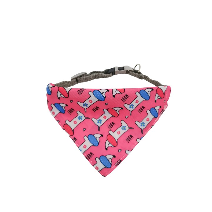 zgarda tip bandana woof pentru caini si pisici de talie micamedie reglabila 3220 cm rozalbastru doty imagen 35_2_
6