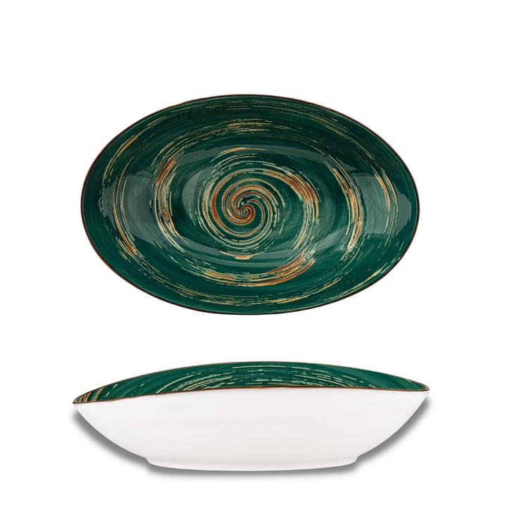 Bol salata/supa, Portelan, Verde, 30 cm, salatiera pentru gustari si deserturi, Color Boom, WILMAX