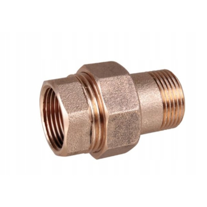 Conector drept din alama, Aquer, Cu inel O de 3/4 inch, Auriu