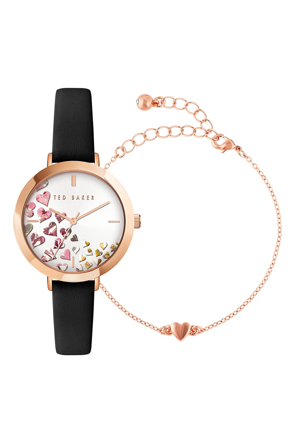 Ted Baker, Кварцов часовник с гривна, Rose Gold, Черен - eMAG.bg
