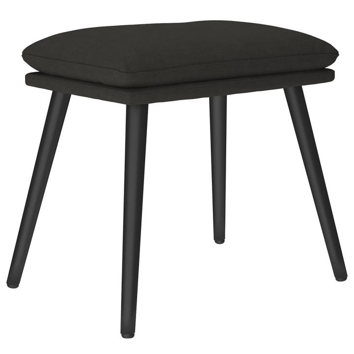 Taburet vidaXL, negru, 45x29,5x35 cm, material textil, 2.55 kg