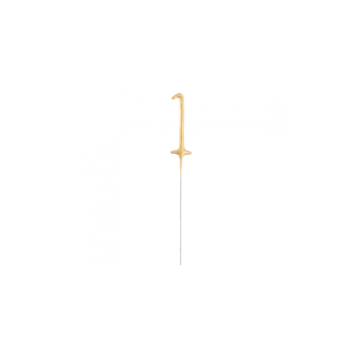 Lumanare Scanteietoare, auriu, 17 cm Cifra 1