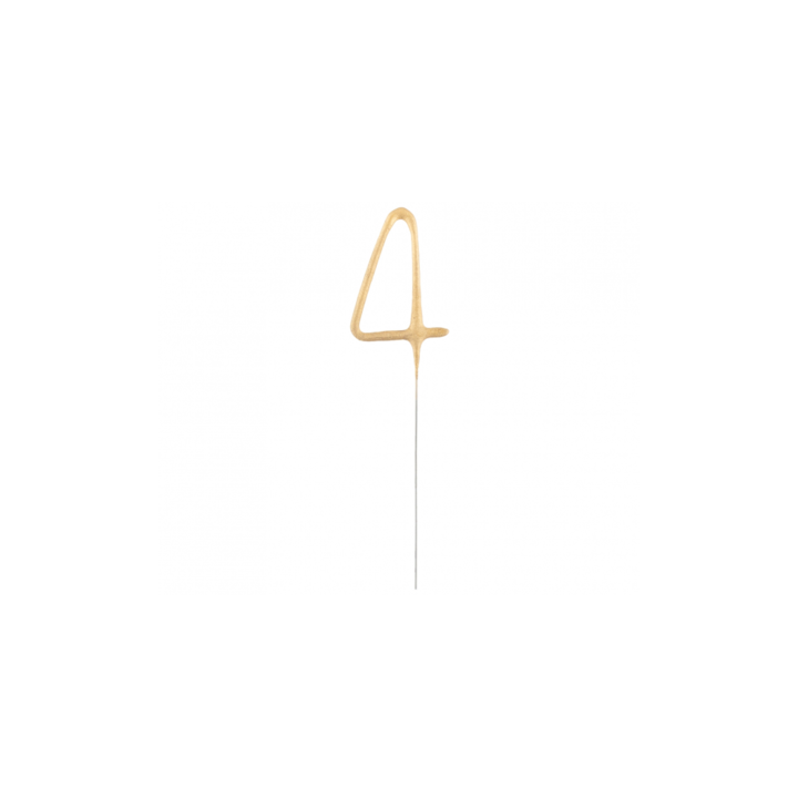 Lumanare Scanteietoare, auriu, 17 cm Cifra 4