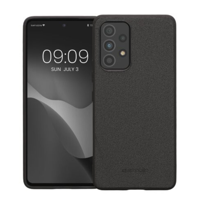 Калъф Kwmobile за Samsung Galaxy A53 5G, екологична кожа, черен, 59387.01