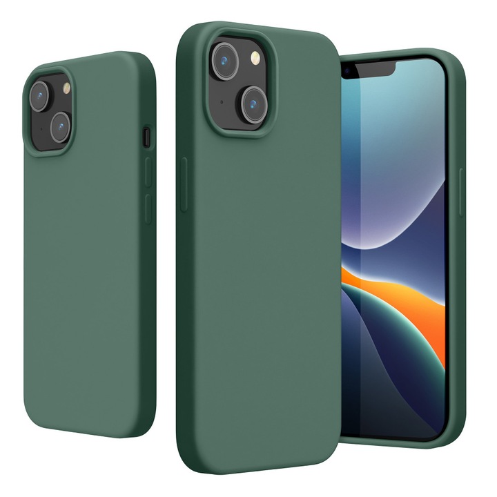 Kwmobile tok Apple iPhone 14 készülékhez, szilikon, zöld, 59071.166