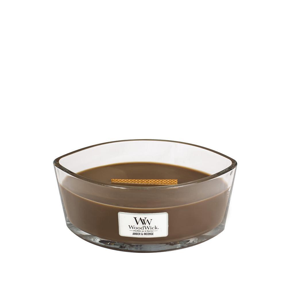 Свещ WoodWick Amber and incense, Елипса, 453.6г eMAG.bg