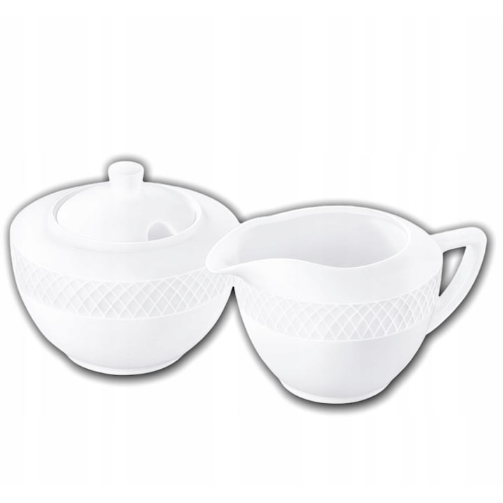 Cukortartó készlet, Wilmax England, Porcelán, Fehér