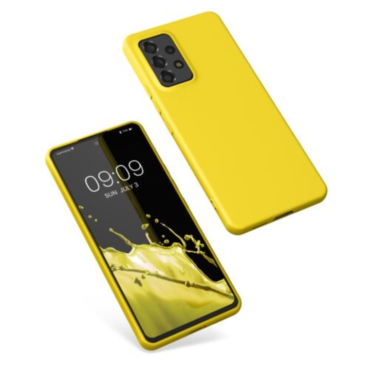 Калъф Kwmobile за Samsung Galaxy A53 5G, Силиконов, Жълт, 58051.165