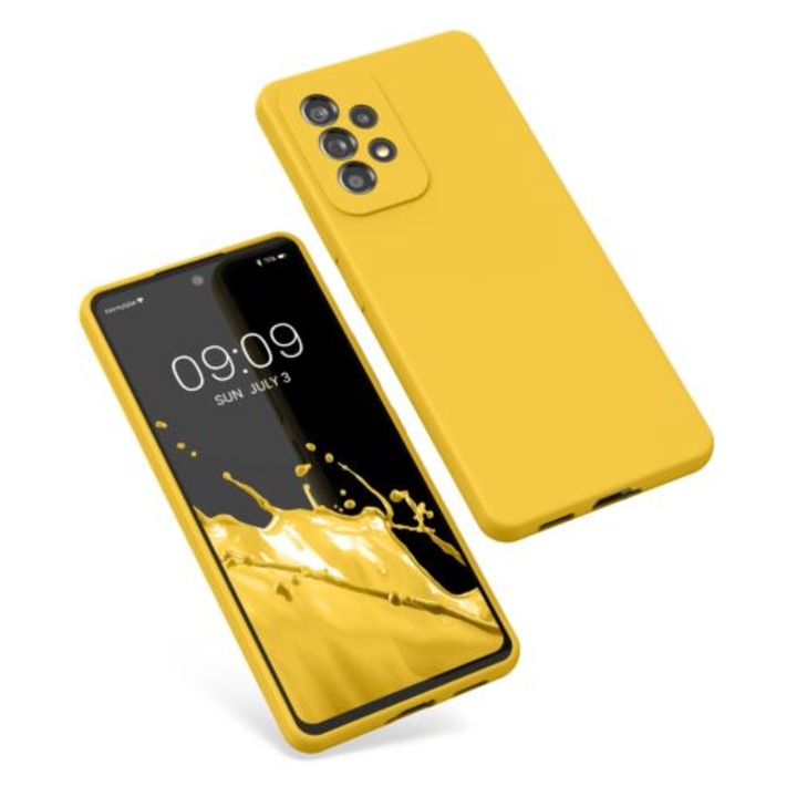 Калъф Kwmobile за Samsung Galaxy A53 5G, силиконов, жълт, 57835.165