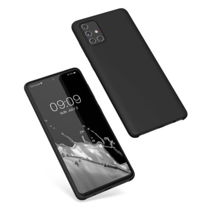 Kwmobile tok Samsung Galaxy A71, szilikon, fekete, 51209.01