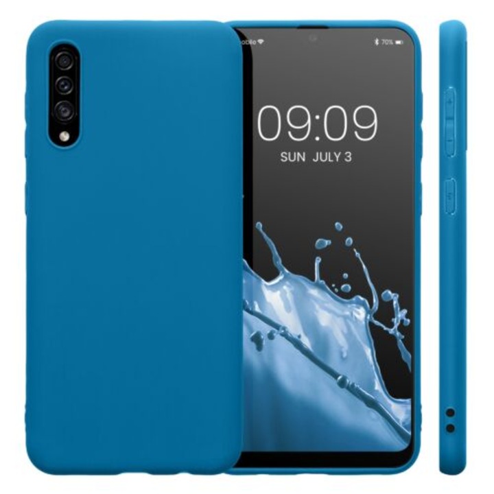 Kwmobile tok Samsung Galaxy A30s-hez, szilikon, kék, 50194.224
