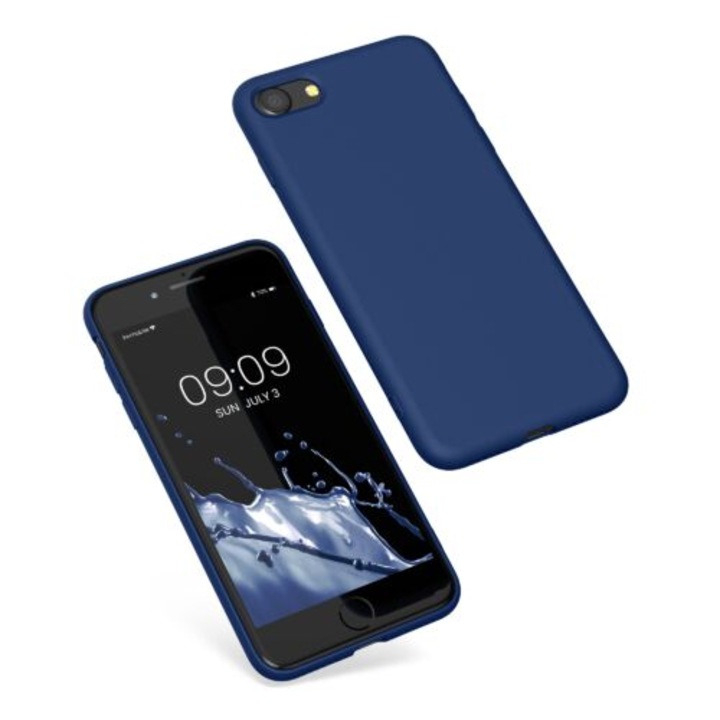 Husa Kwmobile pentru Apple iPhone 8/iPhone 7/iPhone SE 2, Silicon, Albastru, 49979.116
