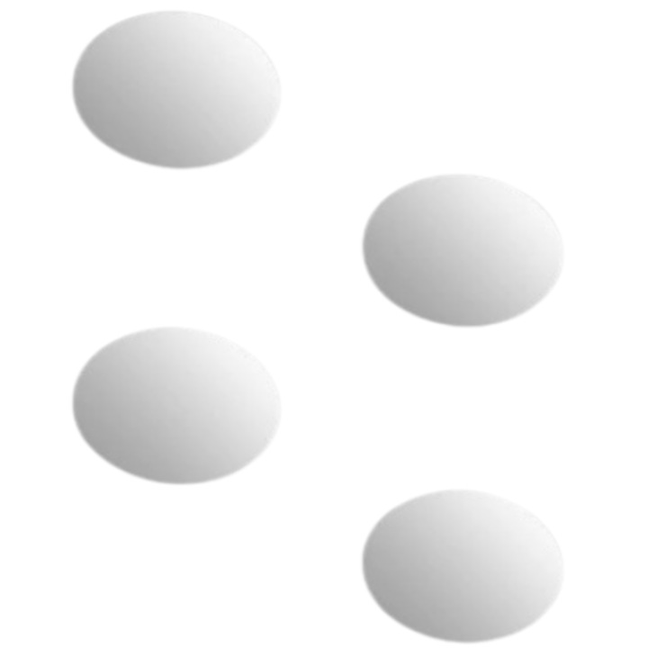 4 db keret nélküli öntapadó tükör készlet, 20 x 20 cm, kerek