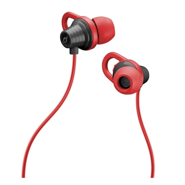 Cellularline air fülhallgató sztereo (3.5mm jack, mikrofon, felvevő gomb, hangerőszabályzó, sport) piros, AIRR, gyártói csomagolás