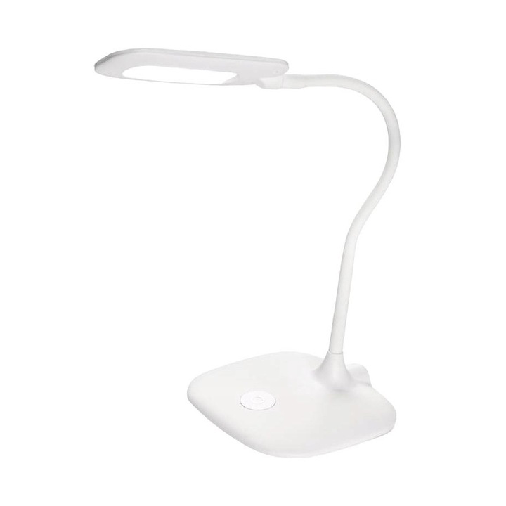 Lampa de birou Stella, Emos, LED, Luminozitate ajustabila, 5 W, Plastic/Cauciuc, 5.5 cm, Alb