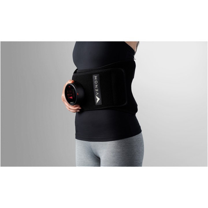 Centura spate cu sistem de incalzire Venom Back, 3 trepte vibratii, autonomie pana la 3 ore, touch screen, Nanotechnology heat, Hyperice