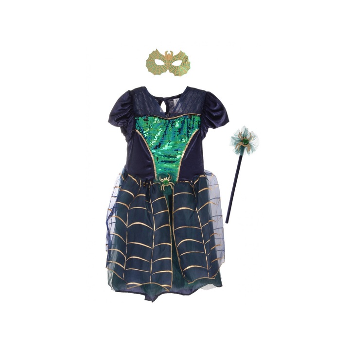 Costum Zana Paianjen cu Paiete pentru Serbare, Petrecere, Halloween, 110-116 cm, 5-6 ani