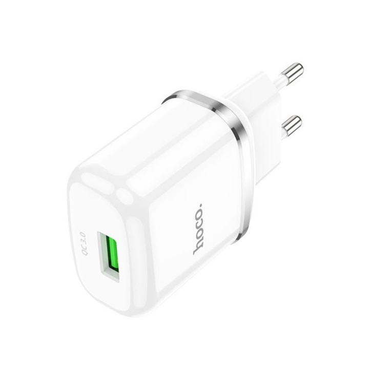Hoco n3 hálózati töltő usb aljzat, 18w, gyorstöltő 3.0, fehér