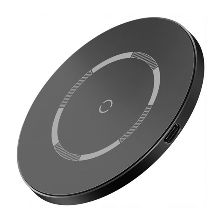 Apple iPhone 12 Pro / iPhone XR 6.1 / iPhone 13 Pro Baseus simple asztali töltő (15w, gyorstöltés tám., vezeték nélküli töltés, magsafe kompatibilis + type-c kábel) fekete