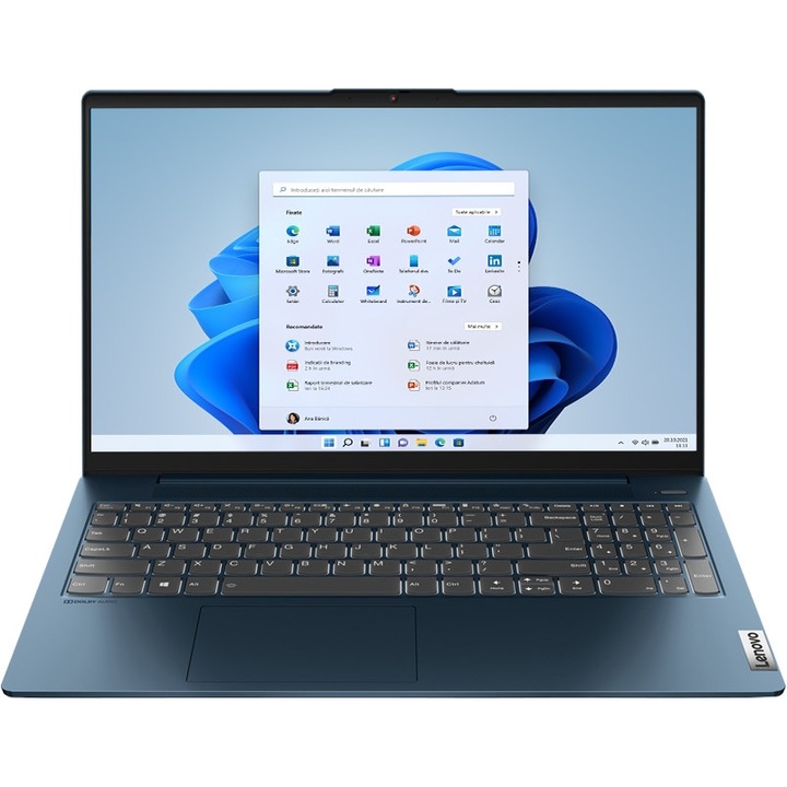 Laptop Lenovo IdeaPad 5 15ITL05 cu procesor Intel® Core™ i3-1115G4 pana la 4.10 GHz, 6MB, 15.6'', Full HD, 4GB DDR4, 1TB SSD NVME, Intel® UHD Graphics, No OS, Abyss Blue
