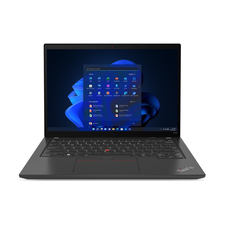 Laptop Lenovo ThinkPad P14s Gen 3, 21AK0001BM, 14", Intel Core i5-1240P (12 magos), NVIDIA Quadro T550 (4GB GDDR6), 16GB 3200MHz (1x 8GB beépített) DDR4, fekete