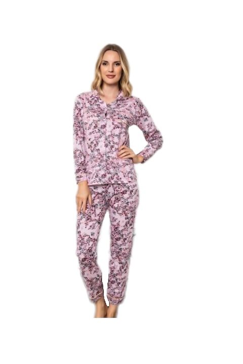 Pijama dama, 2 piese, culoare roz, Baki, Roz