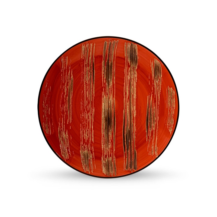 Кръгла чиния, Wilmax Англия, порцелан, 28 см, червена