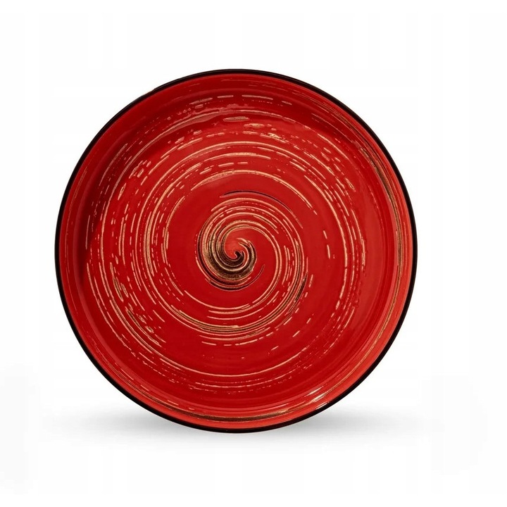 Farfurie portelan, margine inalta, Rosu, 28 cm, pentru fel principal, cine, Colorboom WILMAX