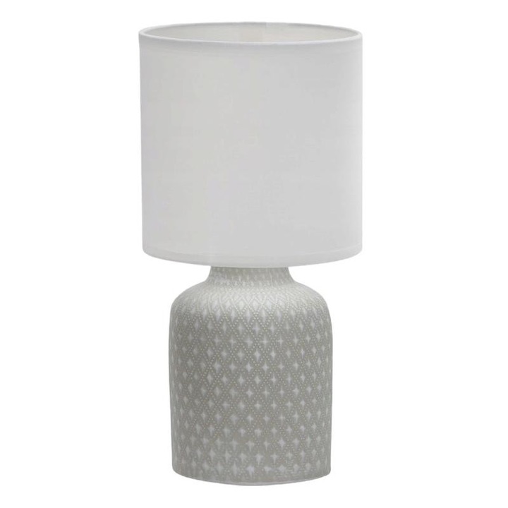 Veioza Iner, Candellux, E14, 40 W, Ceramica/PVC, 32 cm, Alb/Gri