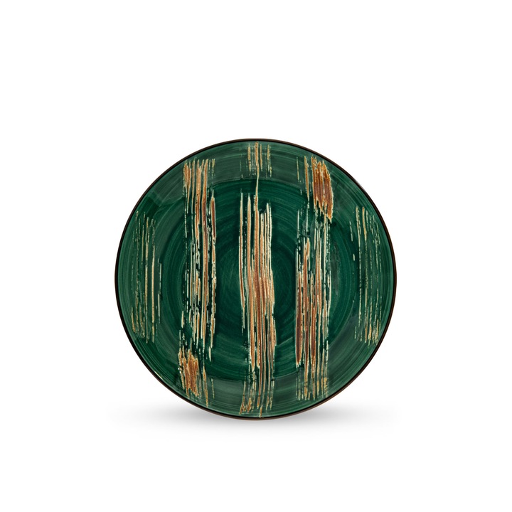 Кръгла чиния, Wilmax Англия, порцелан, 23 см, зелена
